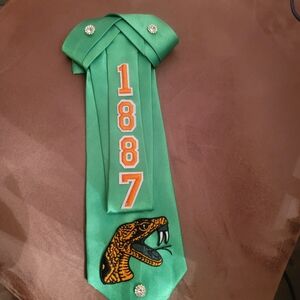 Green FAMU 1887 Tie with Snake Design
